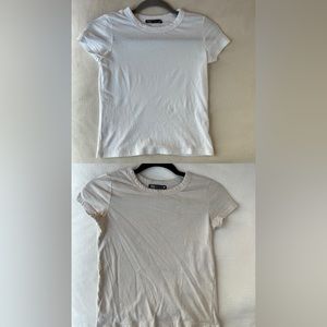 SET OF 2 Zara basic cropped t-shirts